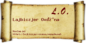 Lajbiczjer Oxána névjegykártya